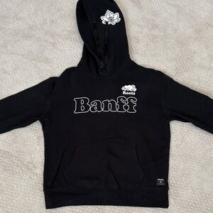 Roots Black Banff Logo Hoodie